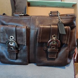 Purse coach leather brown